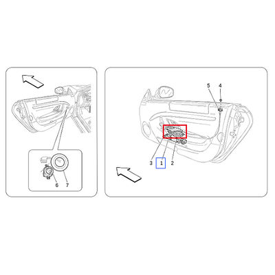 For Maserati GranTurismo (Right Hand Drive) Front Left Door Window Switch Panel OEM 215015