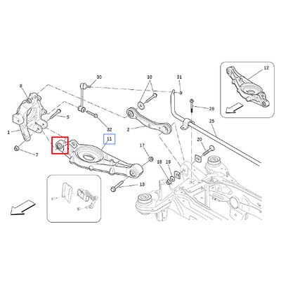 For Maserati Levante Rear Side Lower Control Arm Bushing OEM 670106331 670106334