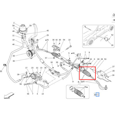 For Maserati Levante (2017) Inner Tie Rod End OEM 670039794
