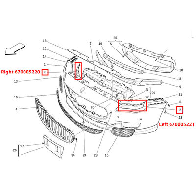 For Maserati Quattroporte M156 2014-2016 Left &amp; Right Bumper Reinforcement OEM 670005221 670005220
