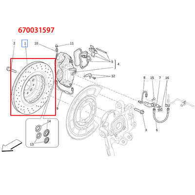 For Maserati Ghibli SQ4 Quattroporte AWD Front &amp; Rear Rotors Set OEM 670031597 670030935