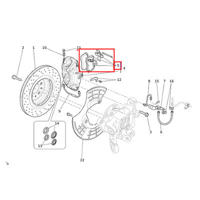 For Maserati Ghibli Quattroporte 2021-2022,4 Piston Calipers Rear Brake Pads OEM 673010319 673010788 673012381