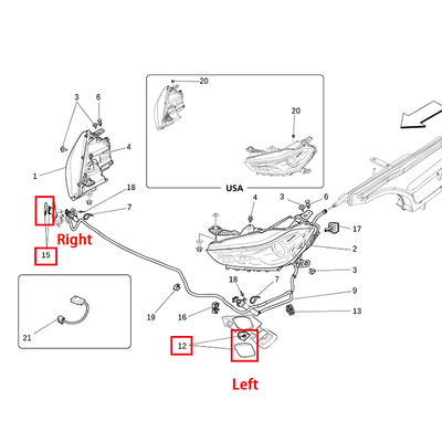 For Maserati Ghibli (2014+) Left &amp; Right Headlight Washer Lid OEM 673001810 673001809