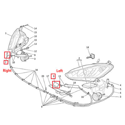 For Maserati GranCabrio GranTurismo Left Headlight Washer Lid OEM 80056710