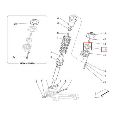 For Maserati Granturismo M145 Quattroporte Rear Shock Absorber Top Glue OEM 228842