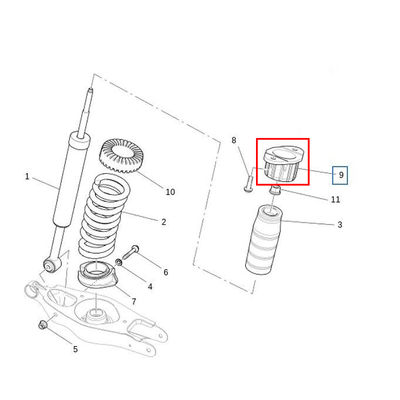 For Maserati Ghibli Levante Quattroporte 2014-2017 M156 Back Shock Absorber Mount Rubber Rear Shock OEM 670002833