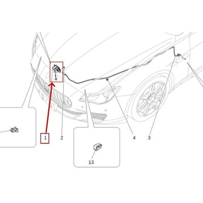 For Maserati Quattroporte M156 Sport 2014- Bnnet Hood Lock OEM 670003116 670152937
