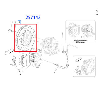 For Maserati GranTurismo Gt Front &amp; Rear Rotors Set OEM 257141 257142