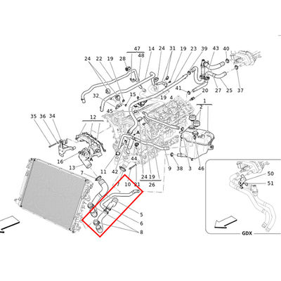 For Maserati Quattroporte Ghibli Levante 3.0L Radiator Cooling Water Outlet Hose OEM 670001321 670031894