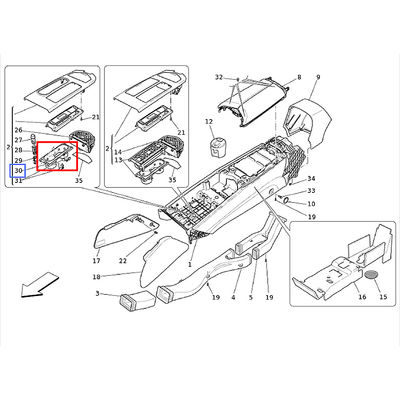 For Maserati Ghibli S Q4 - Center Console Cup Holder Slot OEM 670018482
