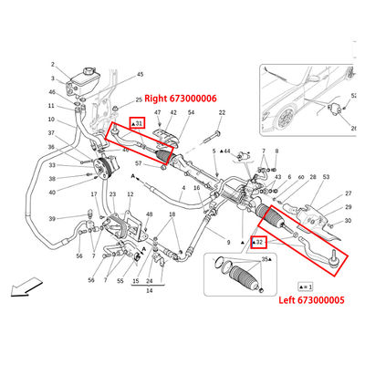 For Maserati Ghibli Quattroport 2014-2017 Left &amp; Right Inner &amp; Outer Rod End kit OEM 673000005 673000006