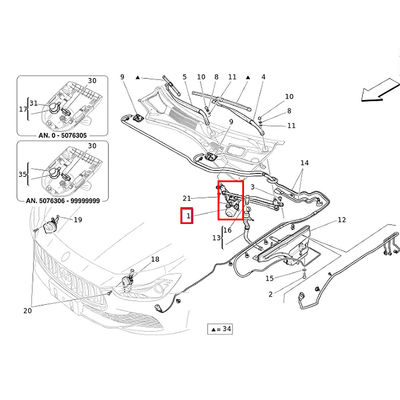 For Maserati Ghibli Levante 2014-2020 Front Windshield Wiper Motor Linkage OEM 670105984