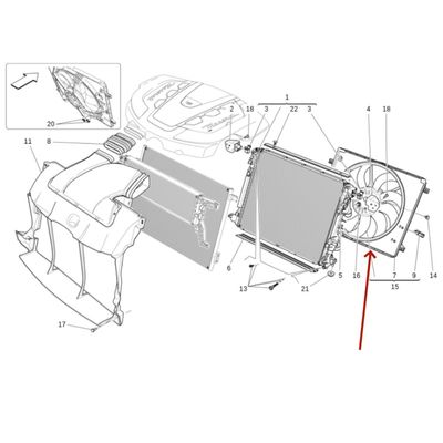 For Maserati Ghibli Quattroporte M156 2014-2017 Radiator Fan OEM 670102597 670033757