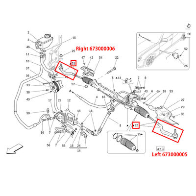 For Maserati 3.0 Car Accessories Left &amp; Right Steering Outboard Ball Head OEM 673000005 673000006