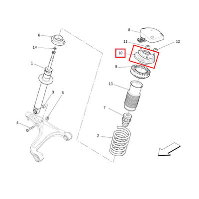 For Maserati Ghibli M157 Quattroporte Front Top Glue Strut Mount Shock Absorber Pad OEM 670034710 670001818