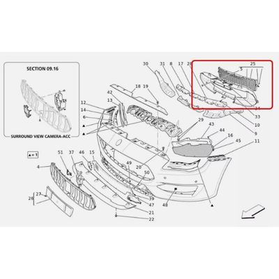 For Maserati Quattroporte 2017-2022 Brand New Front Bumper Central Grille Base Quick Wind Hood OEM 670036545