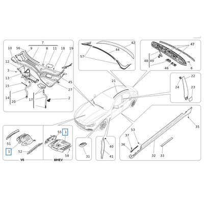 For Maserati Ghibli Quattroporte 2014-2017 M156 Intake Manifold Cover Engine Top Trim Cover Panel OEM 670032482 670007696 ﻿