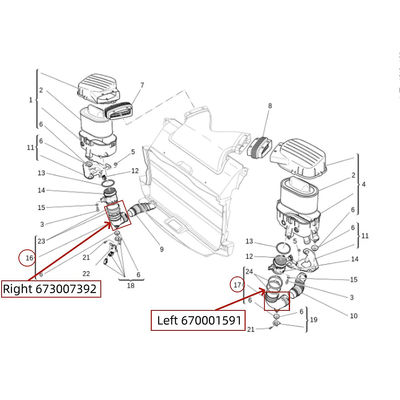 For Maserati Ghibli Levante Quattroporte 2014-2017 M156 Left Tube Intake Pipe OEM 670001591
