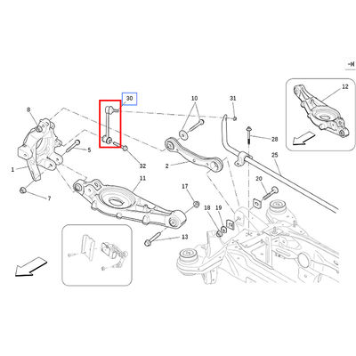 For Maserati Levante (2017+) Left Or Right Rear Sway Bar Link OEM 670038692 670038693