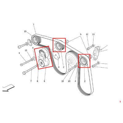 For Maserati Ghibli Levante Quattroporte 3pcs Drive Belt Replacement Kit OEM 278940 278950 ﻿