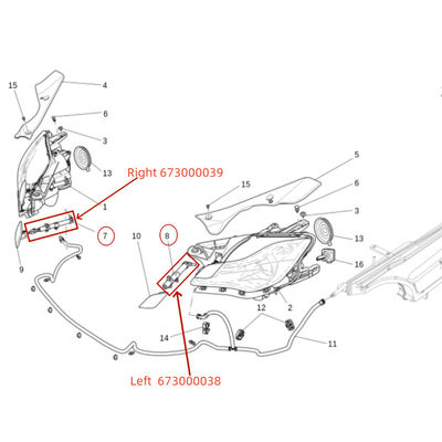 For Maserati Quattroporte 2014-2017 M156 Left &amp; Right Telescopic Headlamp Washer Headlight Washer Spray Nozzle OEM 673000039 673000038
