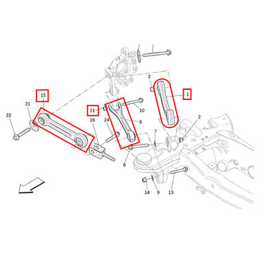 For Maserati Ghibli Quattroporte 2014-2016 10pcs Rear Suspension Control Arm Set OEM 670002808 670006273 670007251 670007252 670036580