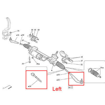 For Maserati Levante (2019+) 2pcs Left Inner &amp; Outer Tie Rod Ball Joint OEM 673007161 673007164