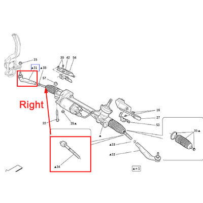 For Maserati Levante (2019+) 2pcs Right Inner &amp; Outer Tie Rod Ball Joint OEM 673007164 673007162