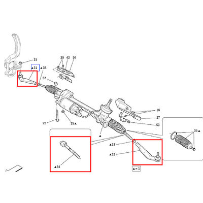 For Maserati Levante (2019+) 4pcs Right Inner &amp; Left Inner &amp; Outer Tie Rod Ball Joint OEM 673007161 673007164 673007162