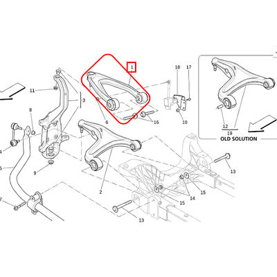 For Maserati Quattroporte Ghibli 2014-2022 M156 M157 Front Upper Suspension Assembly Right Control Arm OEM 670004186