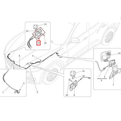 For Maserati Levante 2017-2021 Front Right Hood Lock Actuator Hood Lock Latch OEM 670036982