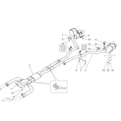 For Maserati Quattroporte Ghibli Levante 2014-2019 Exhaust Pipe Rubber Mounting Support Soft Gasket OEM 675000059