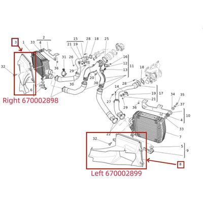 For Maserati Quattroporte M156 2014-2017 Left Air Intake Intercooler Duct Air Duct OEM 670002899