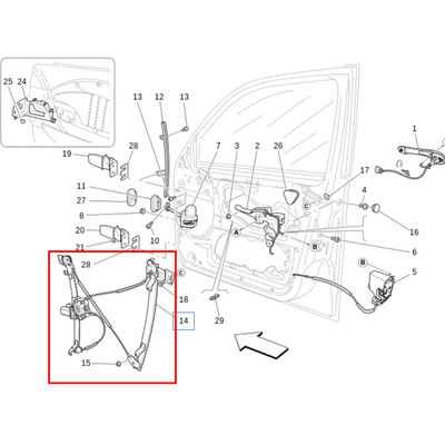 For Maserati Quattroporte M139 Granturismo GT GranCabrio 2005-2016 Front Right Power Window Lift Regulator OEM 84934000
