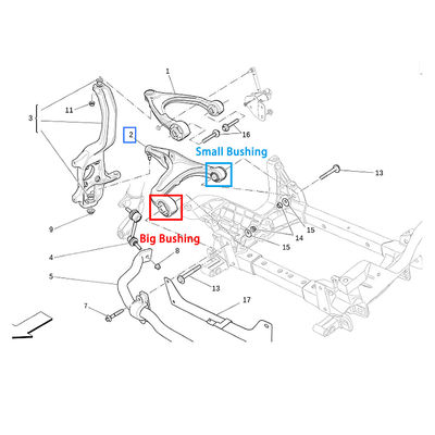 For Maserati Levante Front Lower Control Arm Big Bushing OEM 670031992 670031993