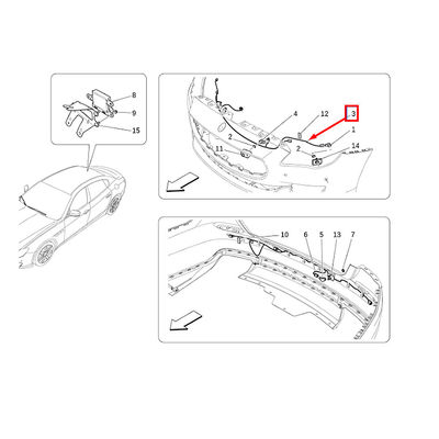 For Maserati Quattroporte Front Bumper Parking Sensor Wire Harness PDC OEM 670007528