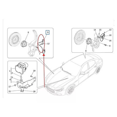 For Maserati New Quattroporte And Old Ghibli Front Wheel Speed ABS Sensor OEM 670006719