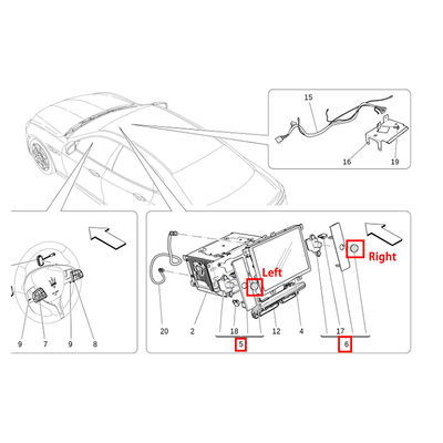 For Maserati Quattroporte Central Menu Control Volume Switch Front Left Display Power Switch Control Knob OEM 670018654