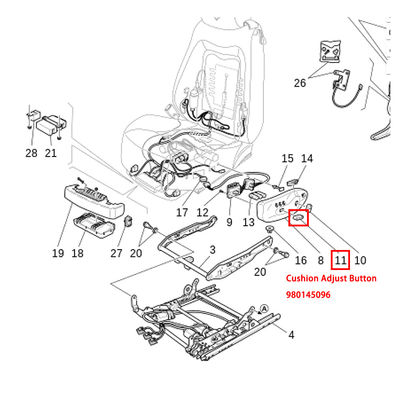 For Maserati GranTurismo Grancabrio Quattroporte Front And Rear Seat Button &amp; Backrest Adjust Button Fit OEM 980145095 980145096