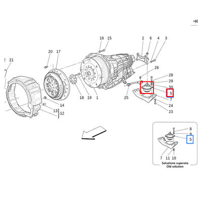 For Maserati GT GranTurismo Quattroporte 4.2 4.7 Transmission Rubber Mounting Support Soft Gasket OEM 196865