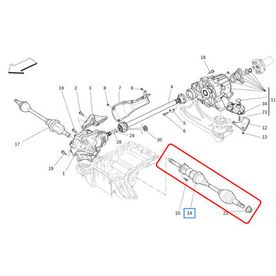 For Maserati Ghibli 2014 3.0T Front Left Drive Shaft Axle OEM 670032034