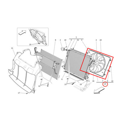 For Maserati Quattroporte Ghibli Cooling Radiator Electric Fan OEM 670003403