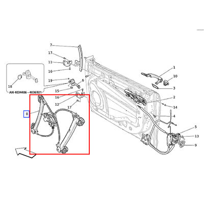 For Maserati Levante M61 Right Front Electric Vehicle Window Glass Lifter Assembly OEM 670102267 670032860 670104203
