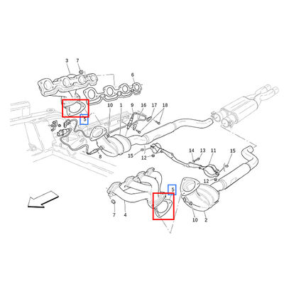 For Maserati Quattroporte M139 Granturismo GT GranCabrio Ferrari California Exhaust Gasket OEM 189211 000189211