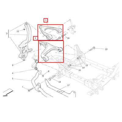 For Maserati Levante (2017+) Front Left &amp; Right Upper &amp; Lower Control Arm OEM 670031992 670031993 670031994 670031995