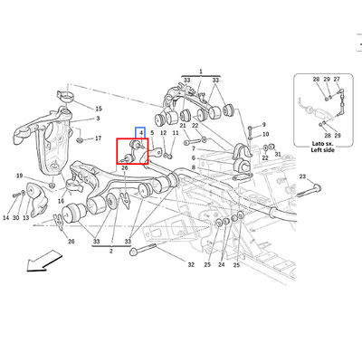 For Maserati Quattroporte GT GC 4pcs Rear Tie Rod Control Arms &amp; Sway Bar Link OEM 259572 259573 276636
