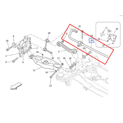 For Maserati Ghibli Quattroporte Rear Wheel Balance Bar Assembly Rear Stabilizer Bar OEM 670214701