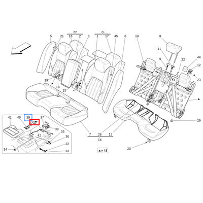 Για Maserati Ghibli Quattroporte (2014-2017) Κουμπί κονσόλας OEM 673000719