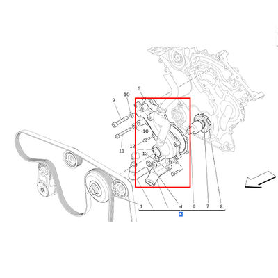 For Maserati Ghibli Quattroporte 2014-2017 Auto Parts Engine Cooling Water Pump And Gasket OEM 297912 299667