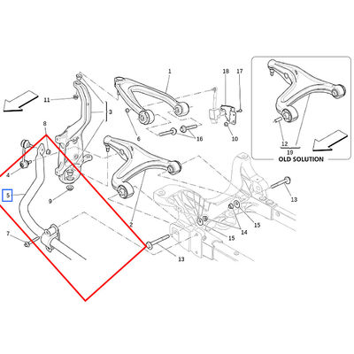 For Maserati Quattroporte M156 Front Stabilizer Bar Front Balance Bar Assembly OEM 670006599